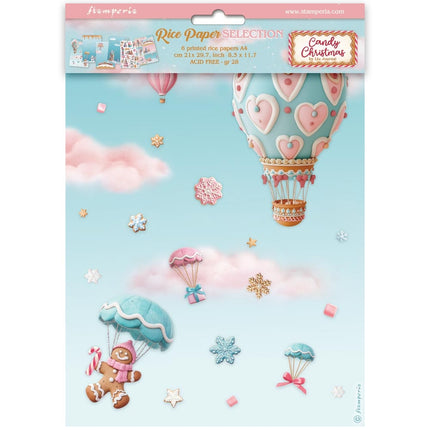 Selection 6 Rice paper A4 - Candy Christmas