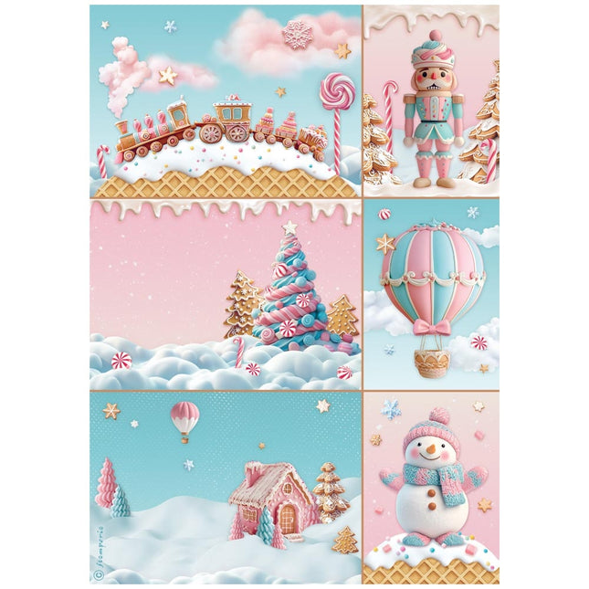 Selection 6 Rice paper A4 - Candy Christmas