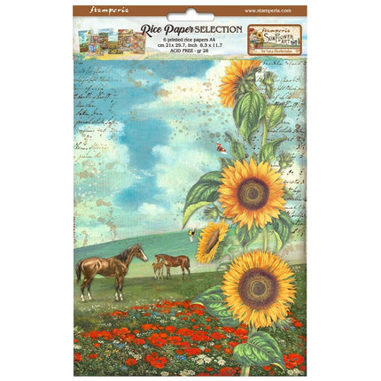 Selection 6 Rice paper A4 - Sunflower Art