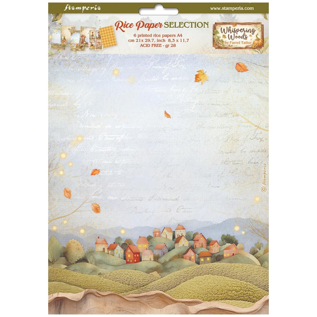 Selection 6 Rice paper A4 - Whispering woods