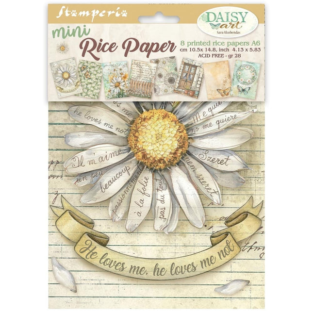 Mini Rice paper A6 8 sheets Daisy Art