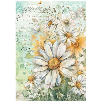 Mini Rice paper A6 8 sheets Daisy Art