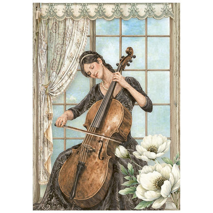 Printed Mini Rice paper A6 8 sheets for Art and Craft - Symphony