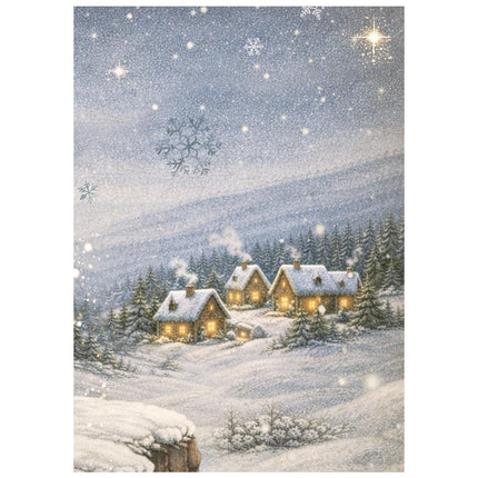 Printed Mini Rice paper A6 8 sheets for Art and Craft - Silent Night