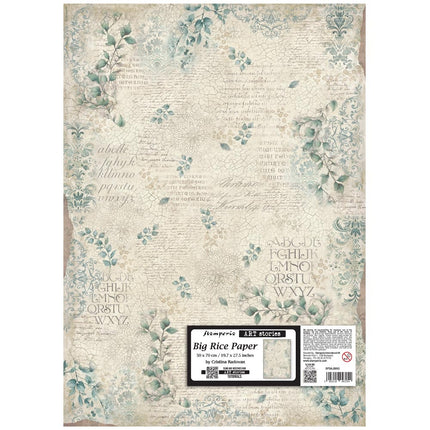 Big Rice paper cm 50X70 - leaves pattern