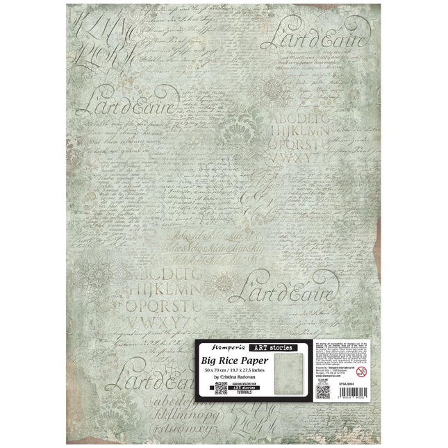Big Rice paper cm 50X70 - manuscript pattern