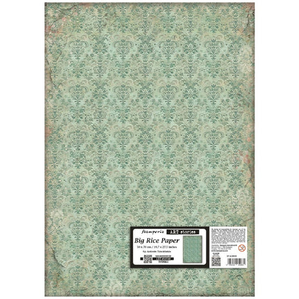Printed Rice paper for Art and Craft cm 50X70 - Gardens of Time green tapestry