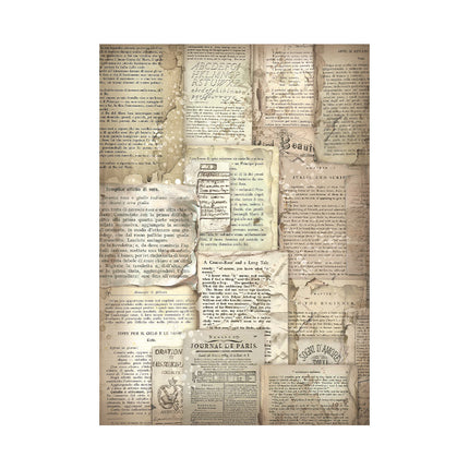 Selection 8 Rice paper A6 backgrounds - Vintage Library