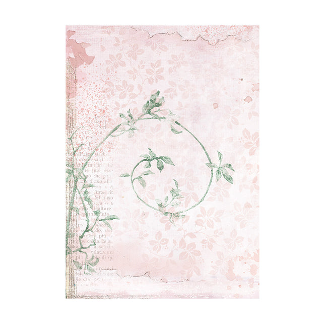 Selection 8 Rice paper A6 backgrounds - Roseland