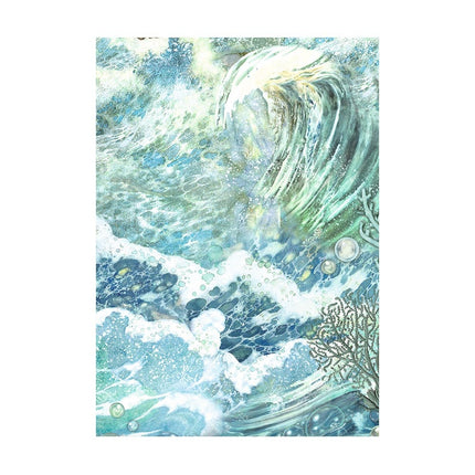 Selection 8 Rice paper A6 backgrounds - Songs of the Sea