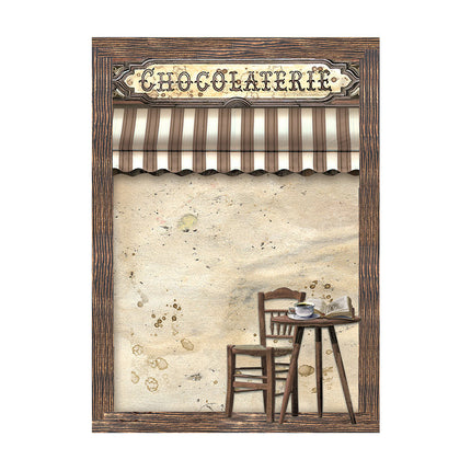 Selection 8 Rice paper A6 backgrounds - Coffee and Chocolate