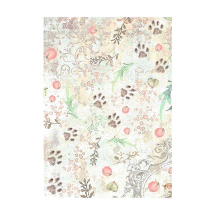Selection 8 Rice paper A6 backgrounds - Orchids and Cats