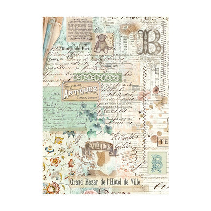 Selection 8 Rice paper A6 backgrounds - Brocante Antiques
