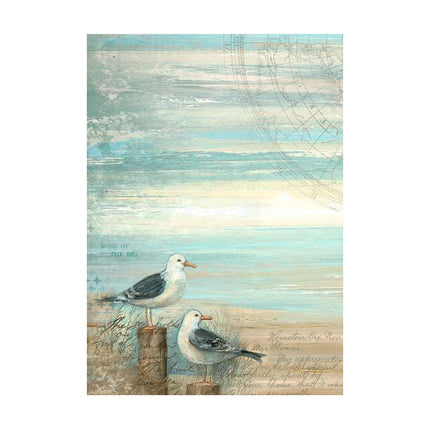 Selection 8 Rice paper A6 backgrounds - Sea Land