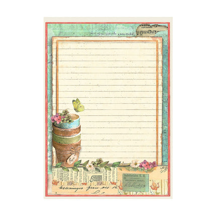Selection 8 Rice paper A6 backgrounds - Garden