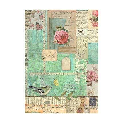 Selection 8 Rice paper A6 backgrounds - Garden