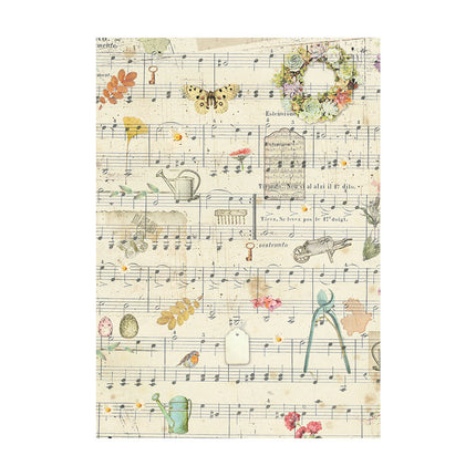 Selection 8 Rice paper A6 backgrounds - Garden
