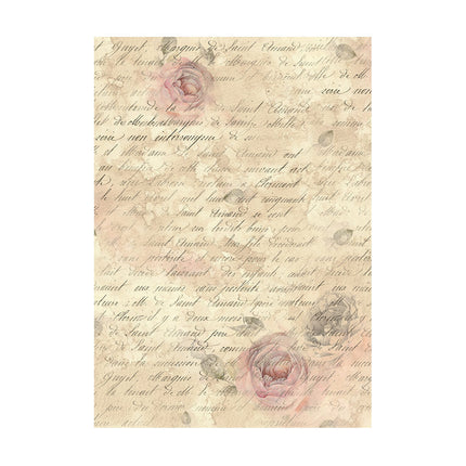 Selection 8 Rice paper A6 backgrounds - Shabby Rose