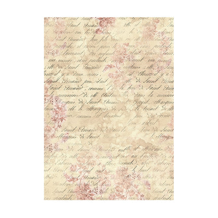 Selection 8 Rice paper A6 backgrounds - Shabby Rose