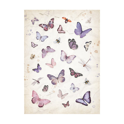 Selection 8 Rice paper A6 backgrounds - Lavender