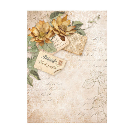 Selection 8 Rice paper A6 backgrounds - Golden Harmony
