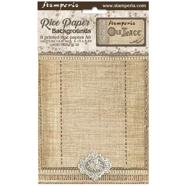 Selection 8 Rice paper A6 backgrounds - Old Lace