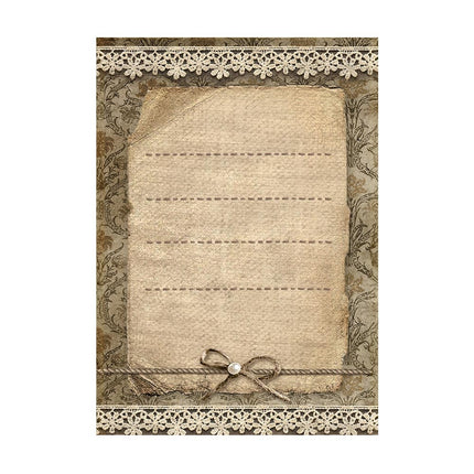 Selection 8 Rice paper A6 backgrounds - Old Lace