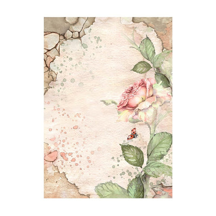 Selection 8 Rice paper A6 backgrounds - House of Roses