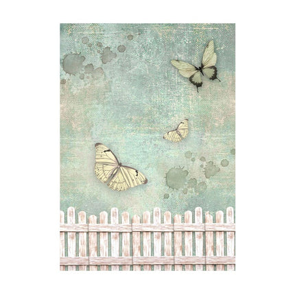 Selection 8 Rice paper A6 backgrounds - House of Roses