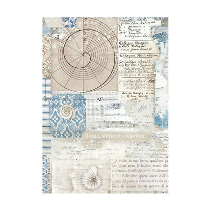 Selection 8 Rice paper A6 backgrounds - Silent Sea