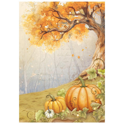 Selection 8 Rice paper A6 backgrounds - Whispering woods