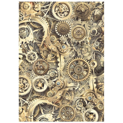 Printed 8 Rice paper A6 backgrounds selection for Art and Craft - Gardens of Time