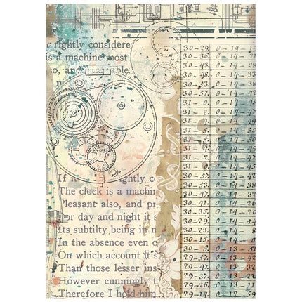 Printed 8 Rice paper A6 backgrounds selection for Art and Craft - Gardens of Time