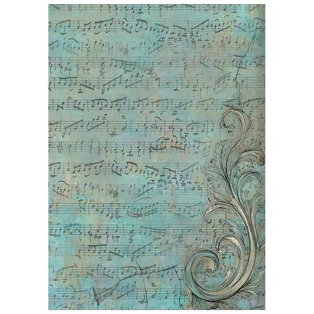 Printed 8 Rice paper A6 backgrounds selection for Art and Craft - Symphony