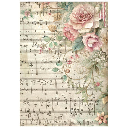 Printed 8 Rice paper A6 backgrounds selection for Art and Craft - Symphony