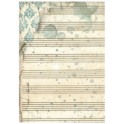 Printed 8 Rice paper A6 backgrounds selection for Art and Craft - Symphony