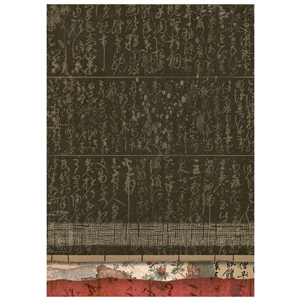 Printed 8 Rice paper A6 backgrounds selection for Art and Craft - Oriental Garden