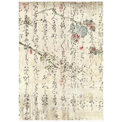 Printed 8 Rice paper A6 backgrounds selection for Art and Craft - Oriental Garden