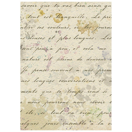Printed 8 Rice paper A6 backgrounds selection for Art and Craft - Flowers and Poems