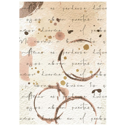 Printed 8 Rice paper A6 backgrounds selection for Art and Craft - Flowers and Poems
