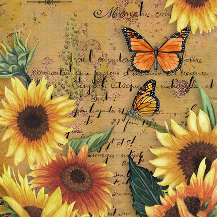 Sunflowers and Monarch Butterfly Rice Paper A4