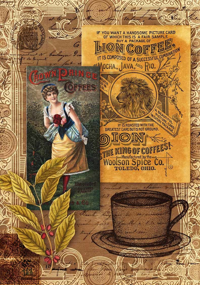 Morning Brew Coffee Collage Rice Paper A4
