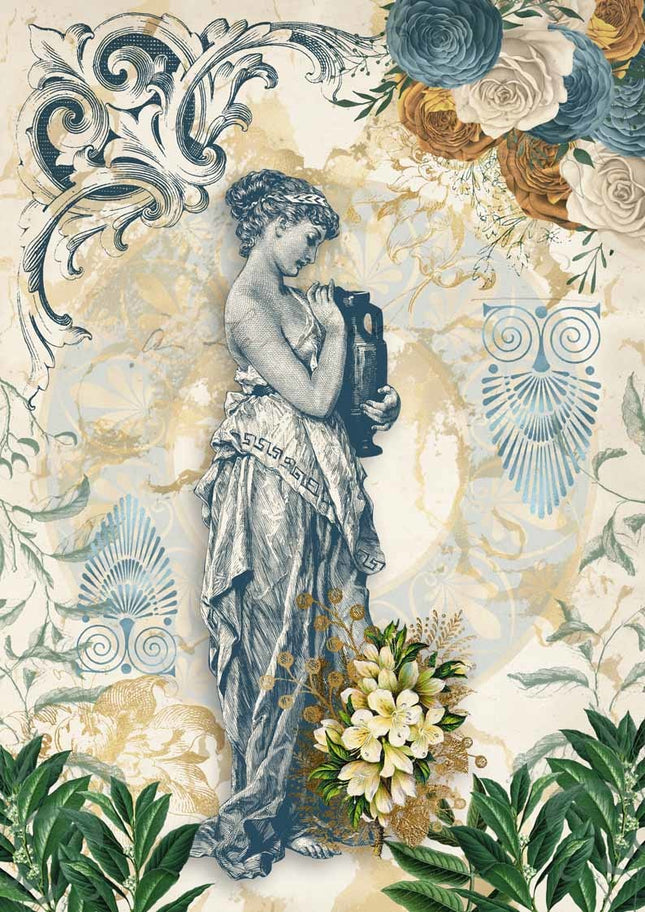 Grecian Goddess with Urns Rice Paper A4