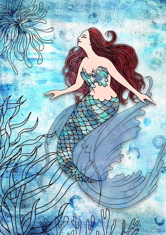 Deep Blue Mermaid A4