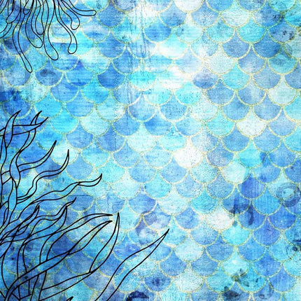Deep Blue Mermaid Scales A4
