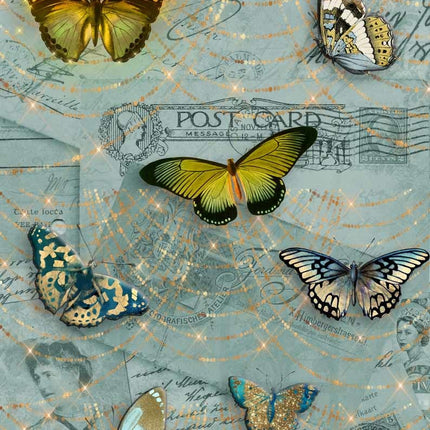 Painted Butterflies on Postcards A4