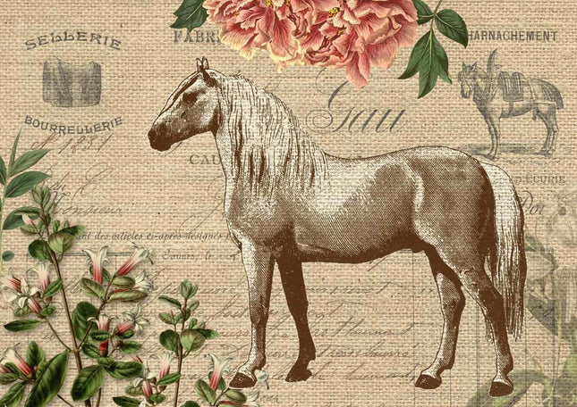 Vintage Burlap Horse A4