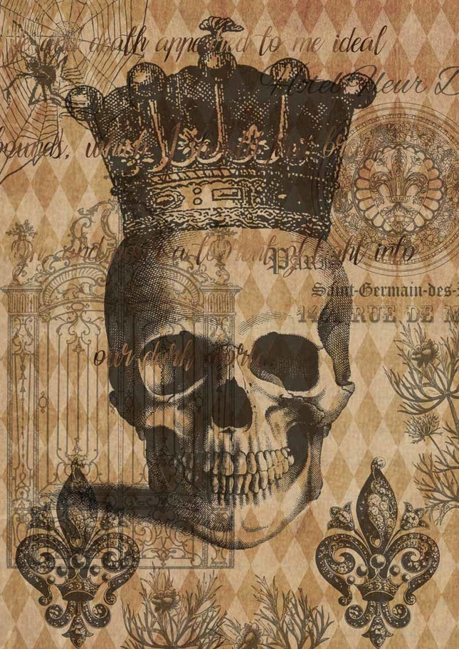 Halloween Skull with Crown A4