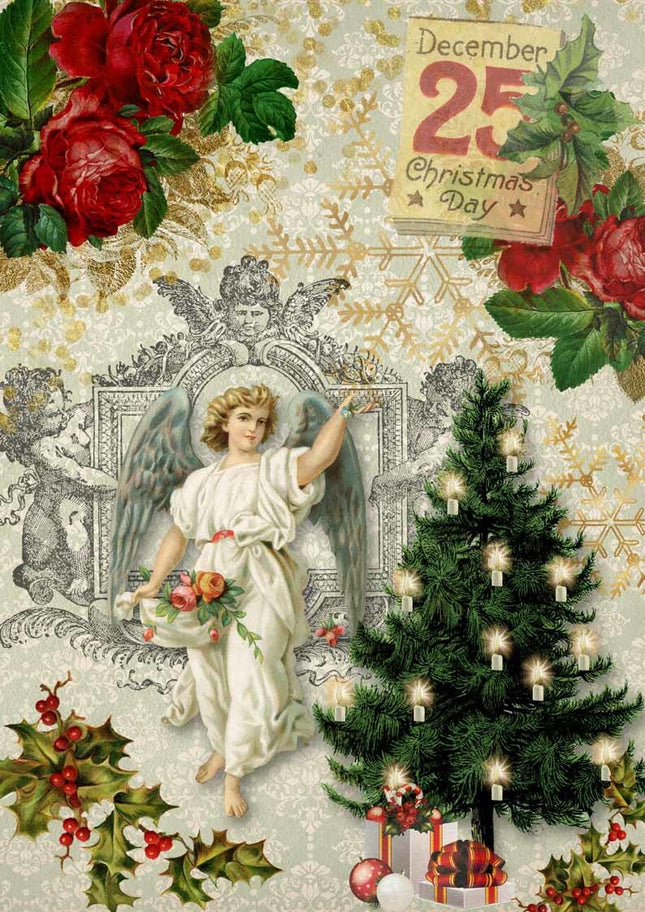 Christmas Angel with Tree A4