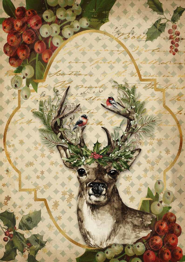 Christmas Reindeer A3